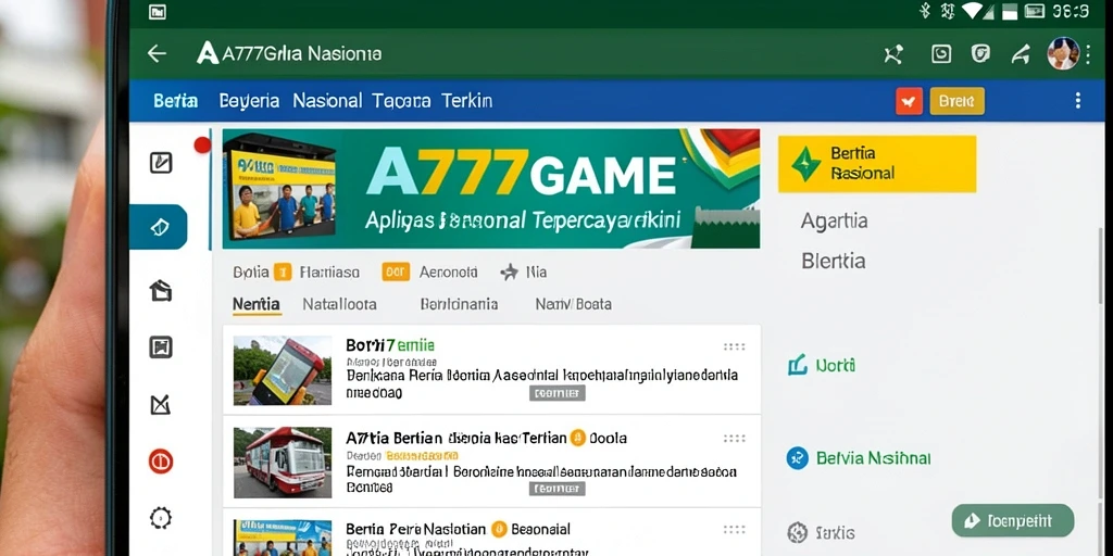 Tampilan antarmuka A777GAME yang sederhana dan informatif.