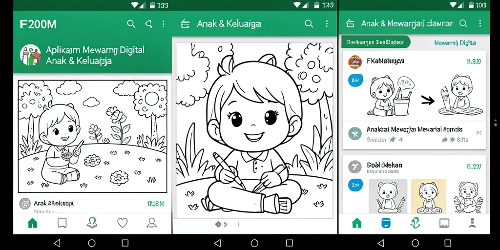 Tampilan antarmuka aplikasi F200M yang menarik dan ramah anak.