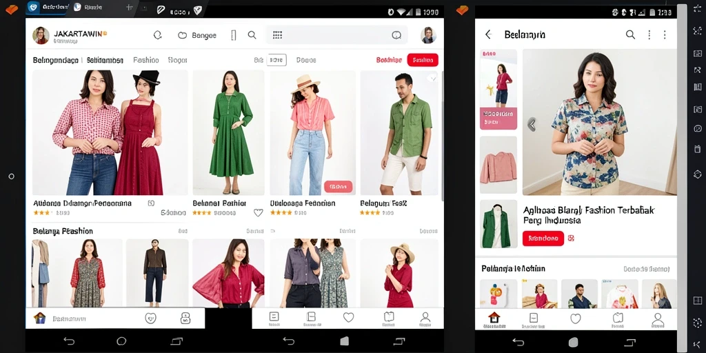 Tampilan antarmuka JAKARTAWIN yang modern dalam aplikasi Fashion.