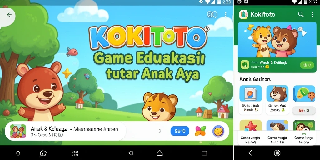 Tampilan antarmuka KOKITOTO yang berwarna dan menarik bagi anak-anak.