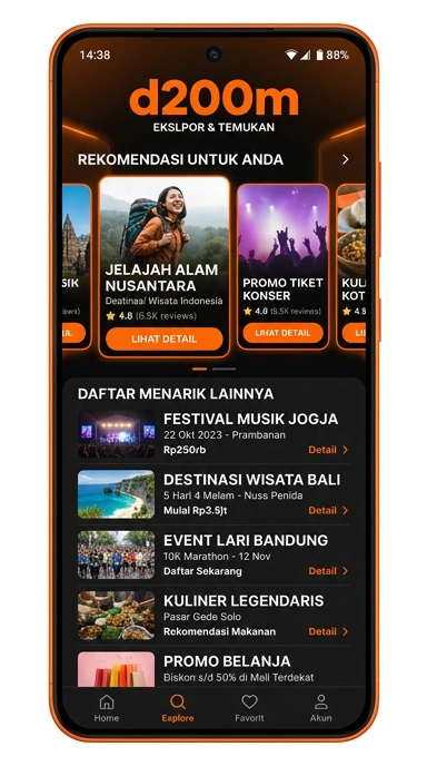 Tampilan katalog aplikasi d200m